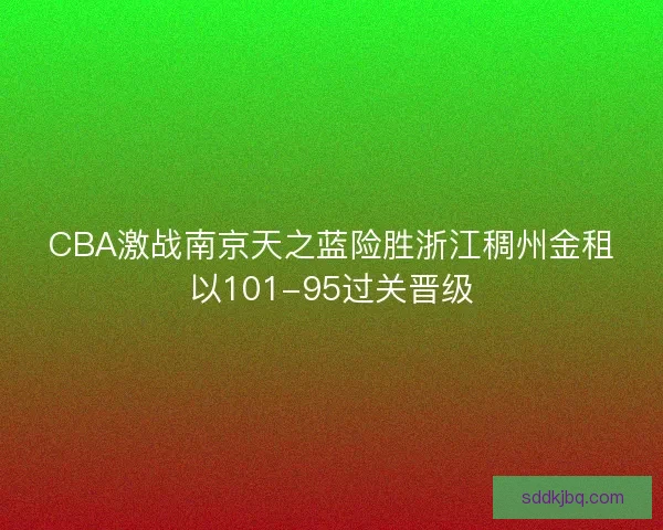 CBA激战南京天之蓝险胜浙江稠州金租以101-95过关晋级